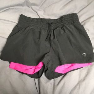 Black running shorts with built in spandex